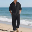 Mens Loose-Fit Long-sleeved Suit Casual