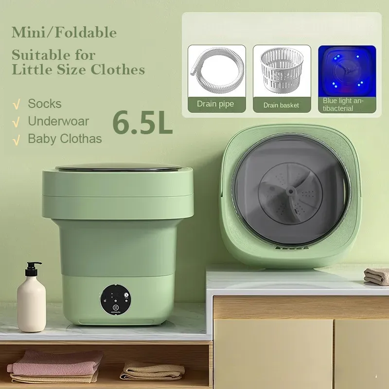 Mini Foldable Washing Machine Portable (Green)