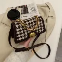 Western Style One-shoulder Small Bag Texture Wool Square